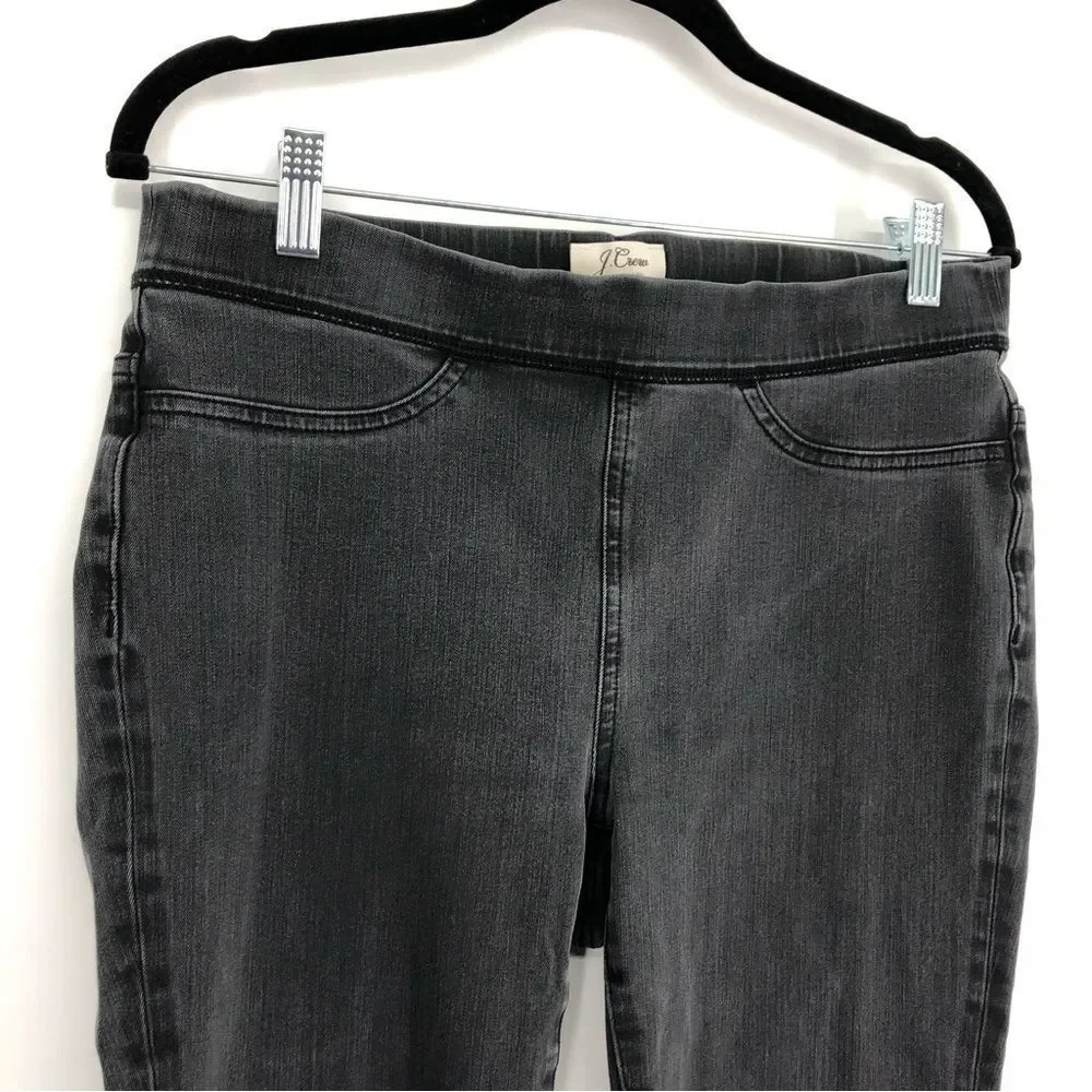 J. Crew Jeans Womens 30 Pull On Skinny Gray Black Stretch‎ Ankle